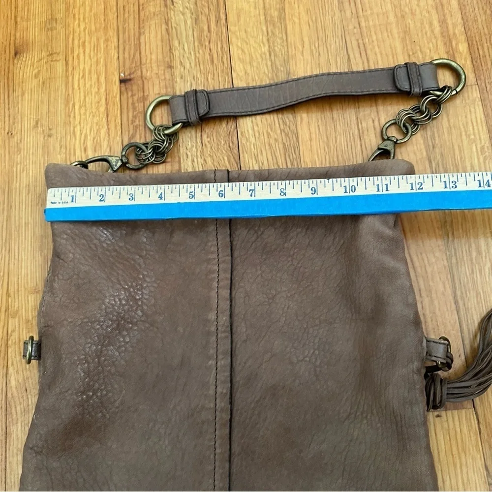Fossil Brown Pebbled Leather Key +